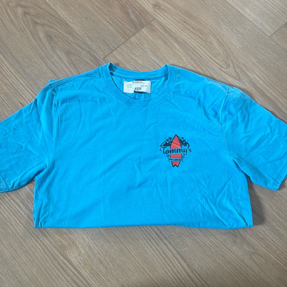 NWT Tommy’s Wake shop men's size M tee blue